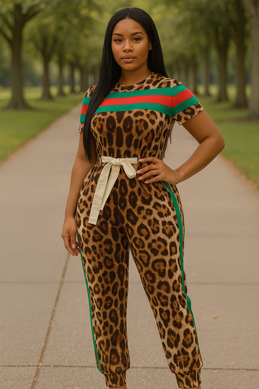 Leopard Jogger Jumpsuit