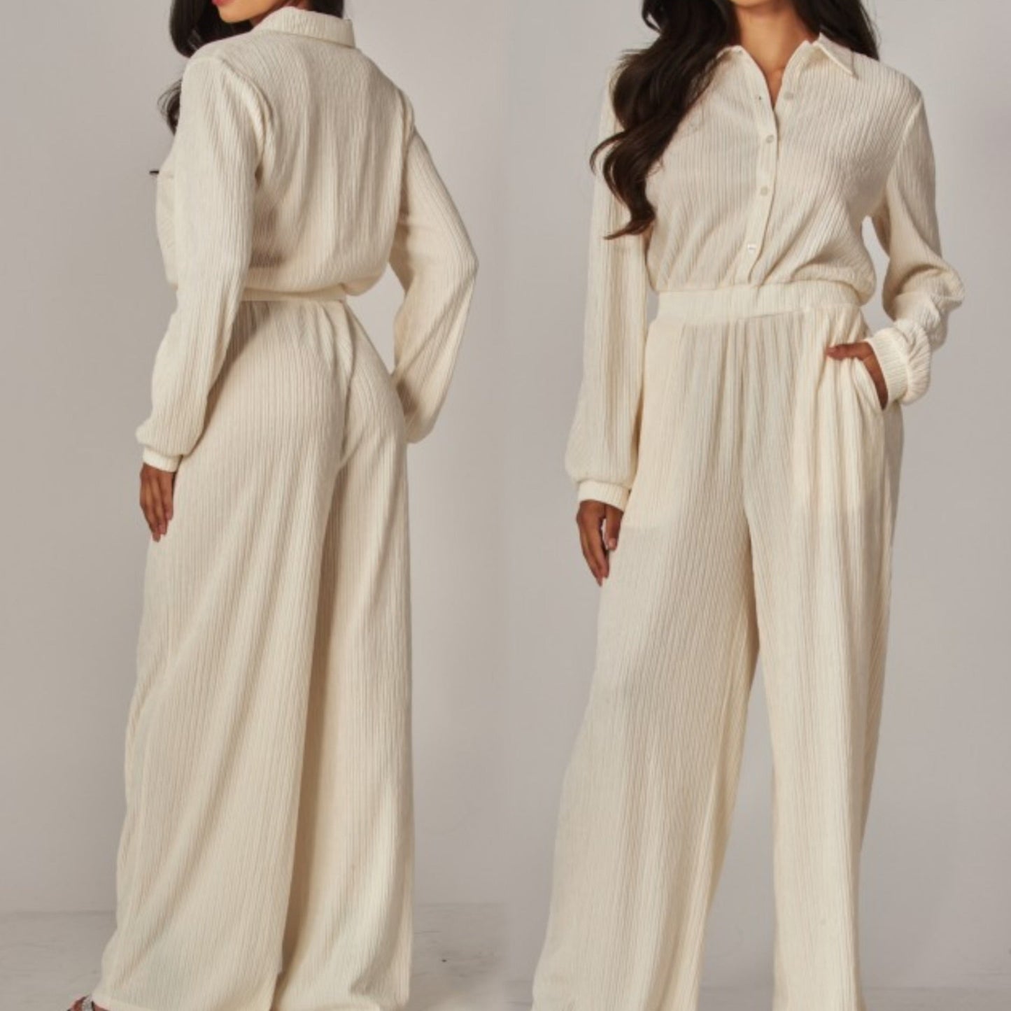 Pleated Jumpsuit Ivory