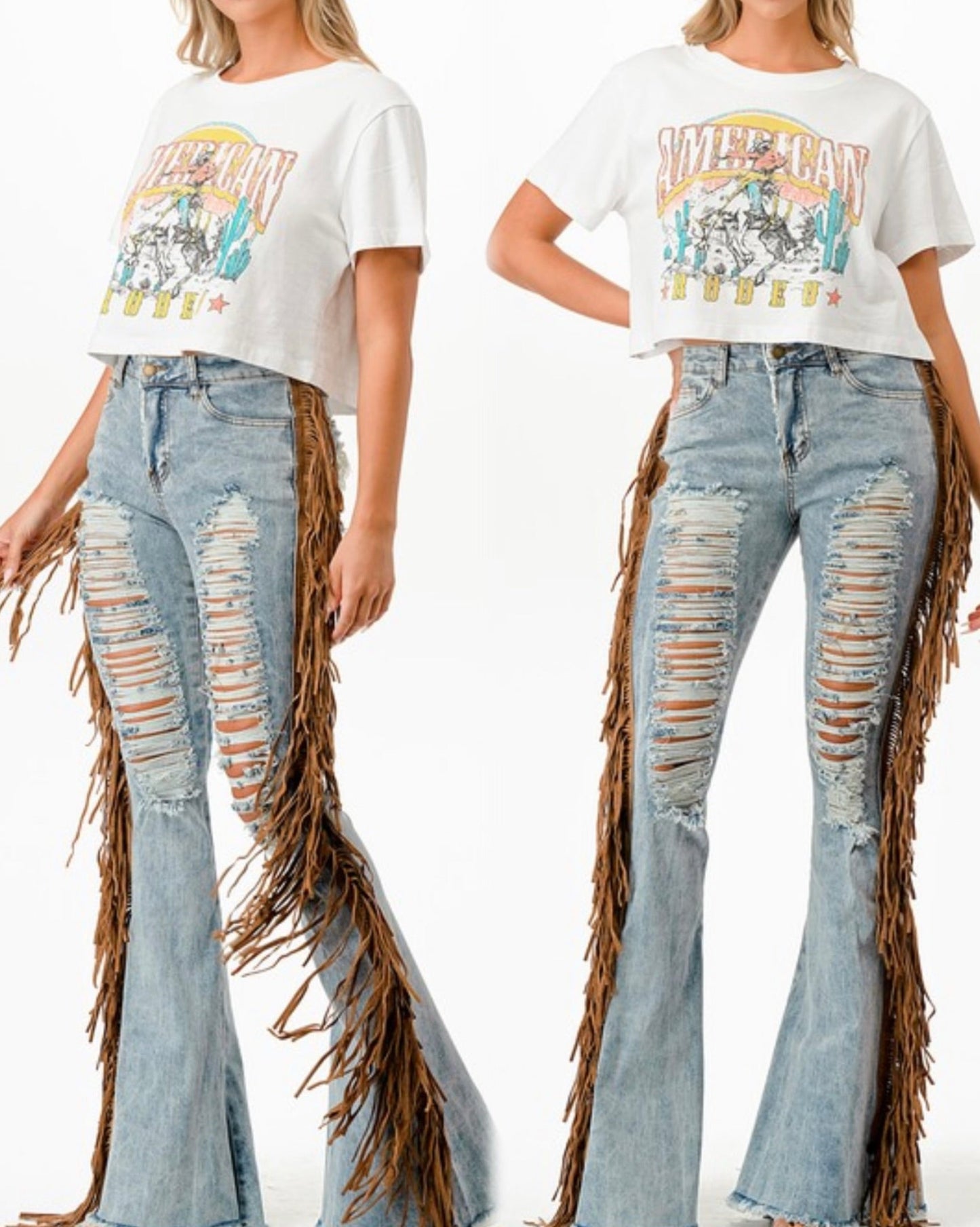 Rodeo Fringe High Waist Jeans