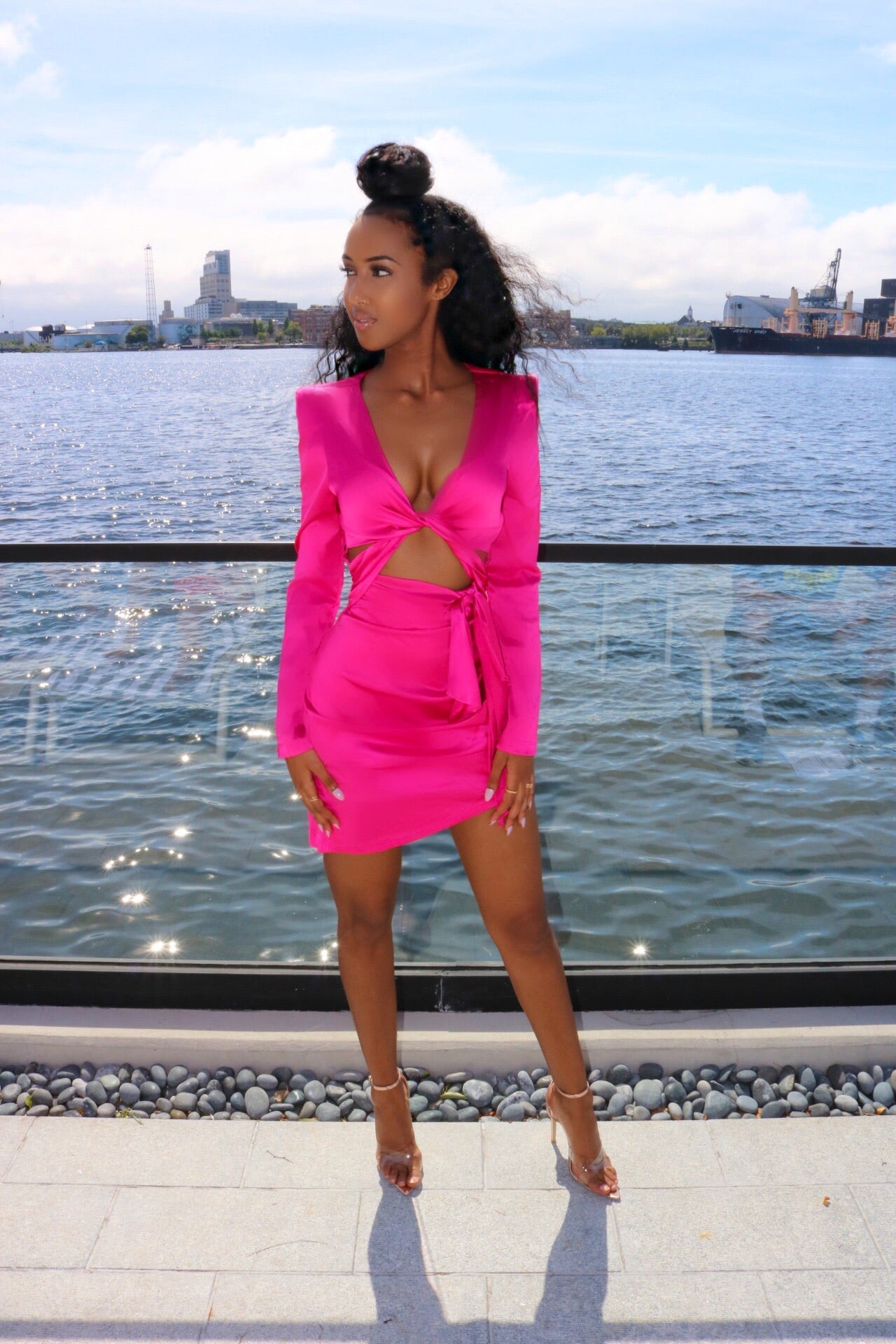 Paris Satin Wrap Dress