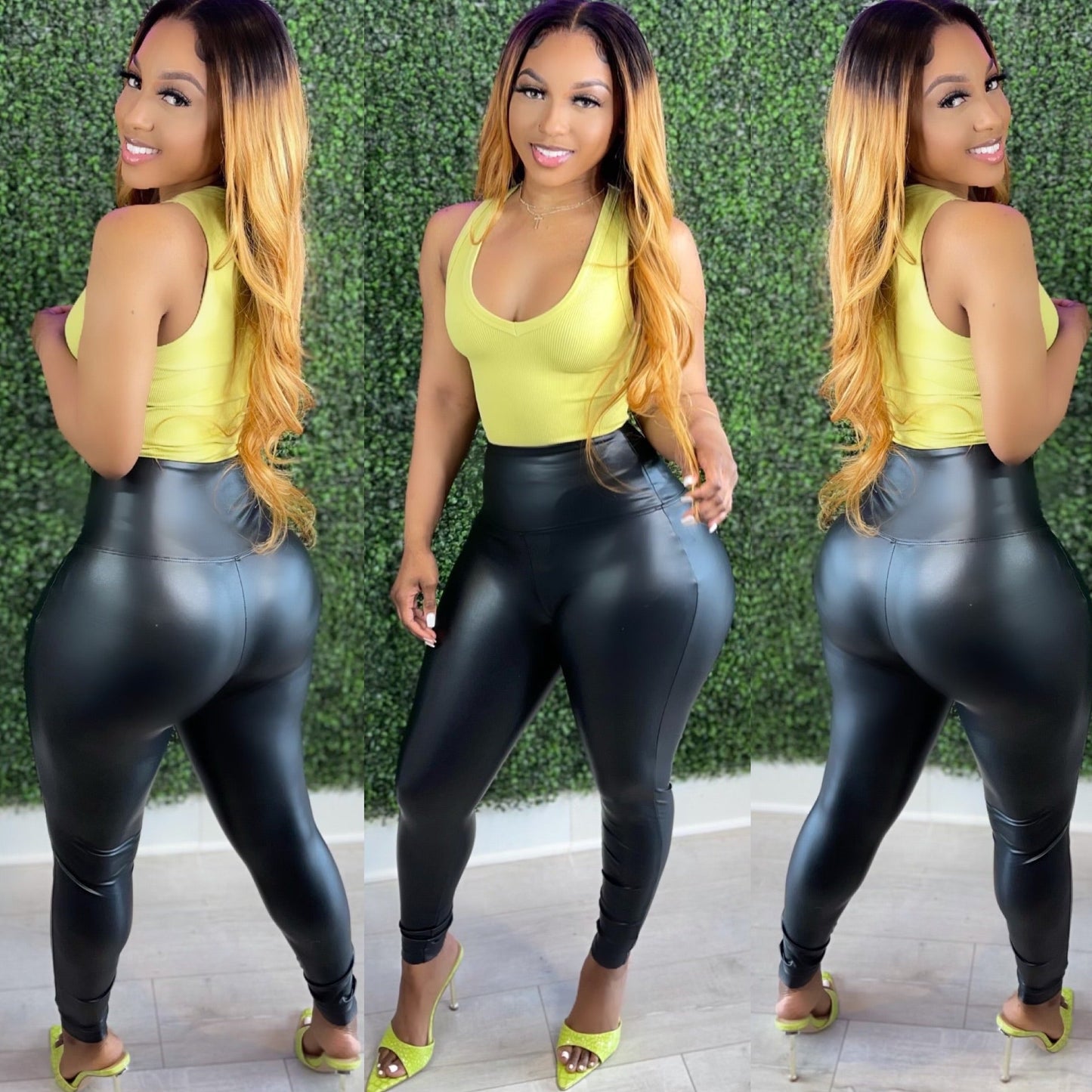 Vegan Leather Leggings Black