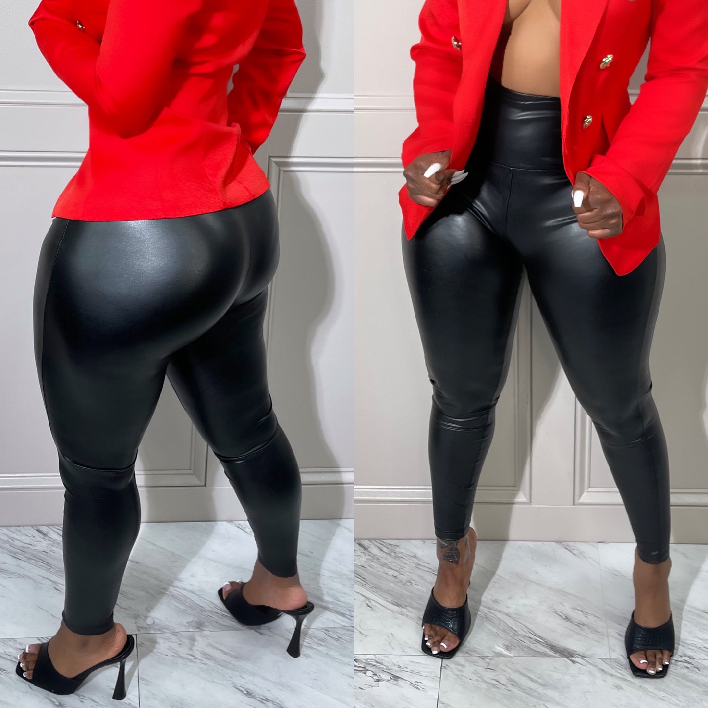 Vegan Leather Leggings Black