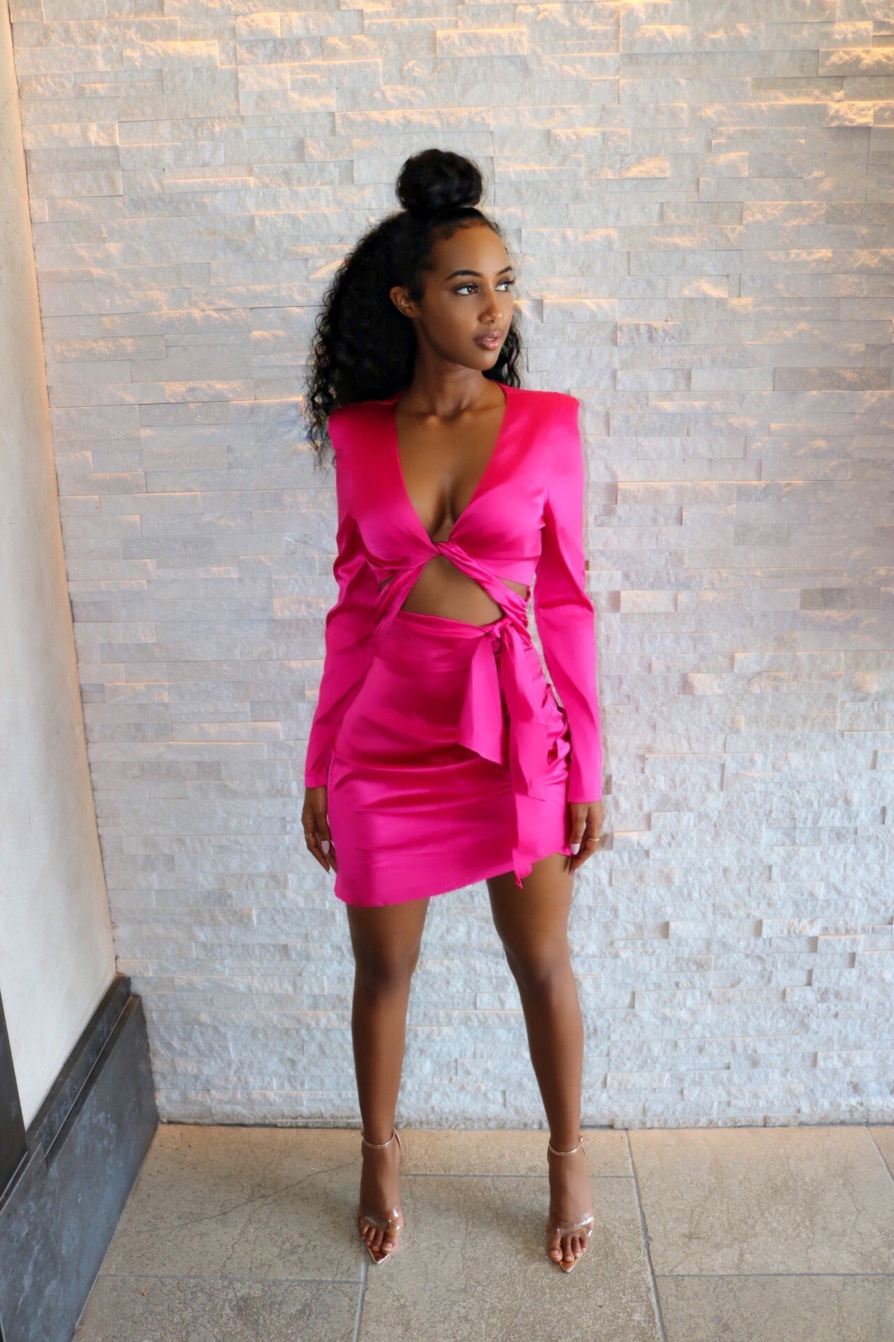 Paris Satin Wrap Dress