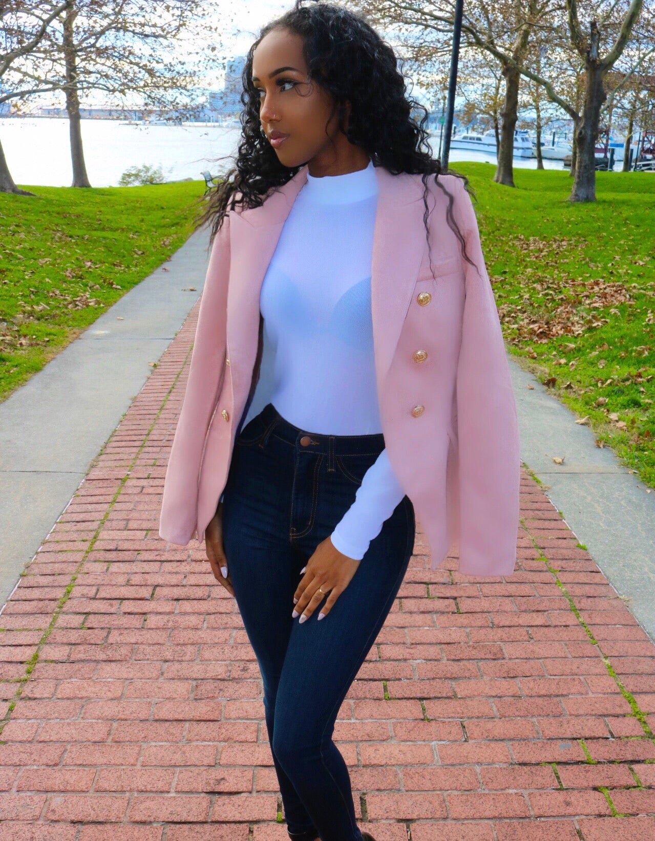 Milan Double Breast Blazer Royal
