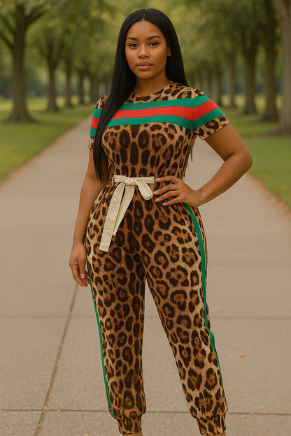 Leopard Jogger Jumpsuit