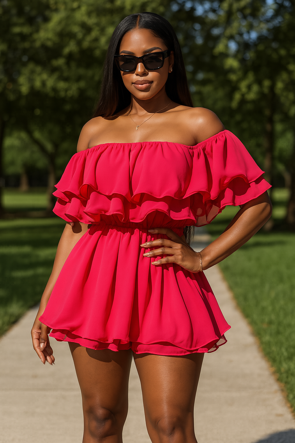Dalina Romper Fuchsia
