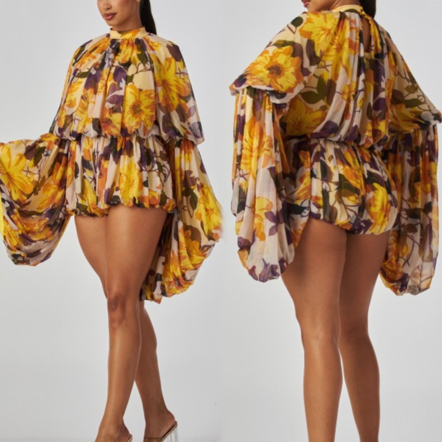 Blended Flow Romper Yellow