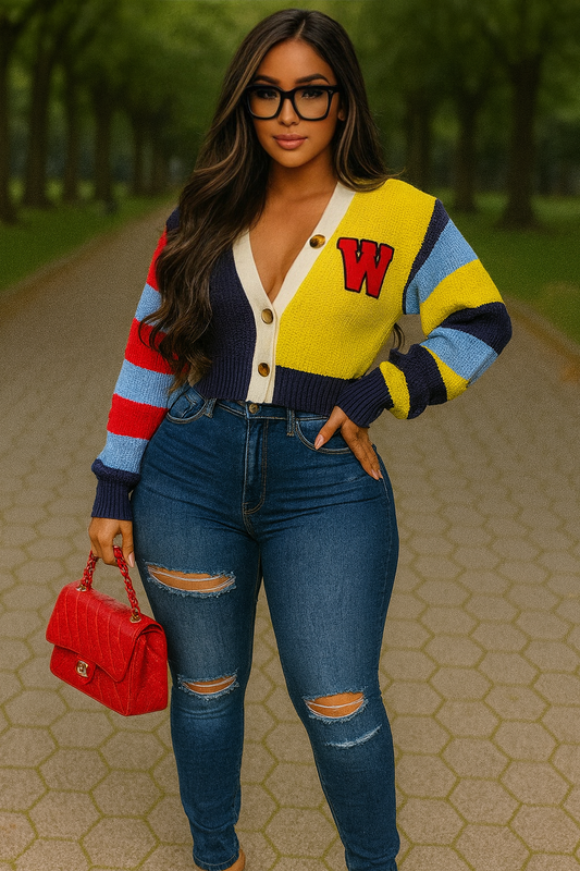 Colorblock Crop Sweater