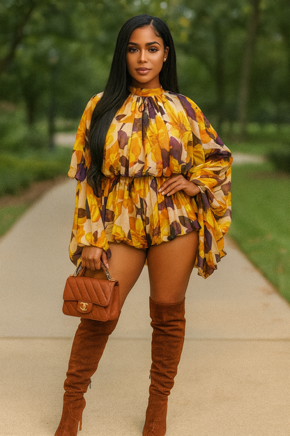 Blended Flow Romper Yellow