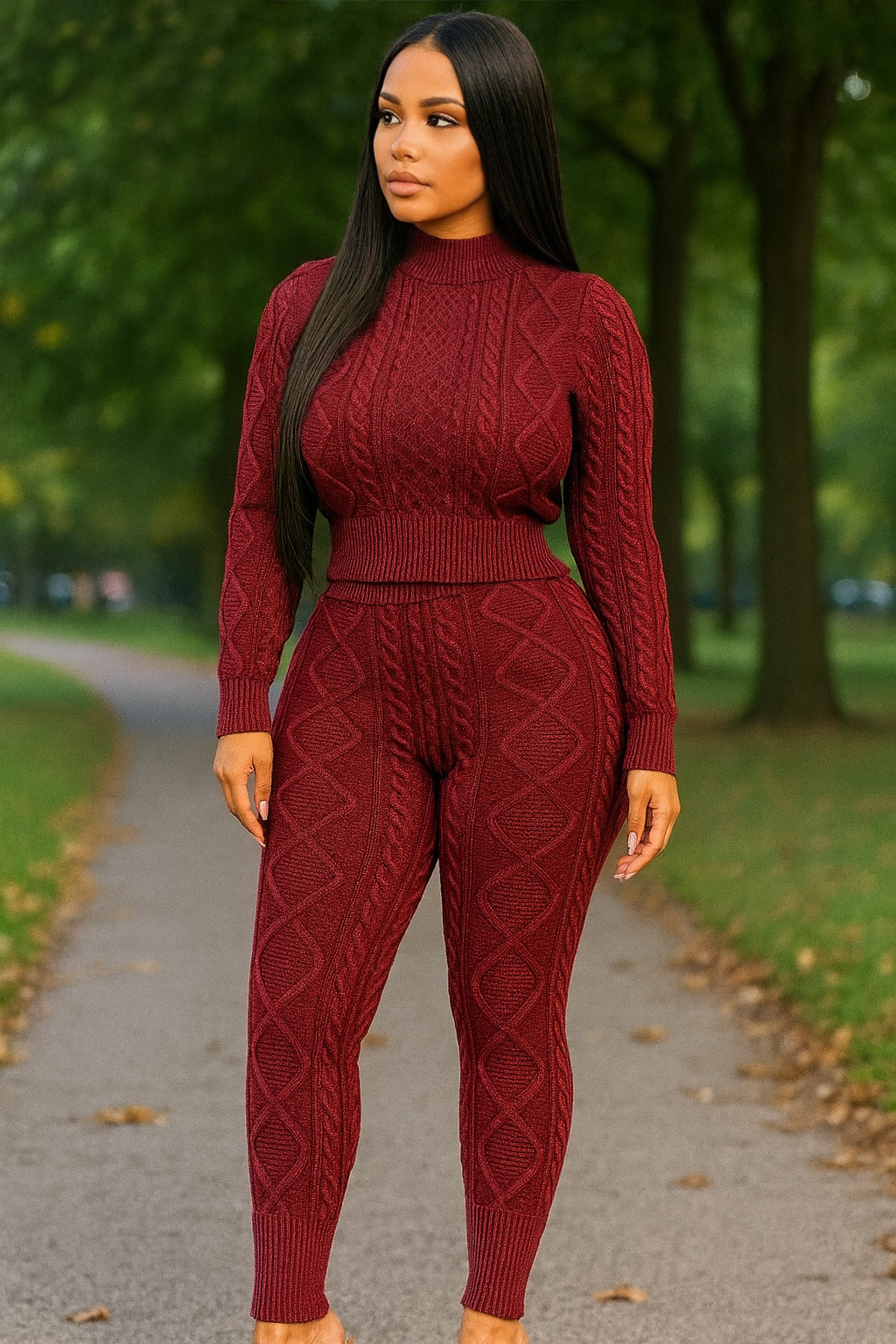 Aspen Knit Set Wine