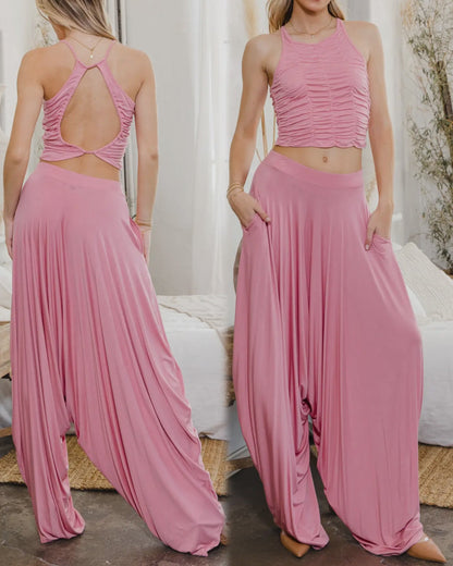 Harem Flow Set Pink