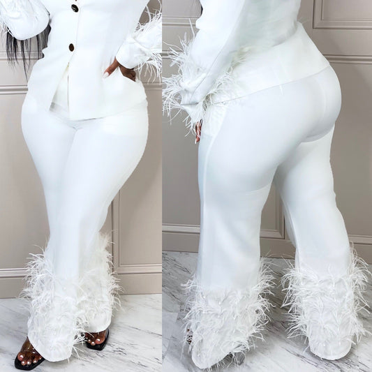 Feather Pants Ivory