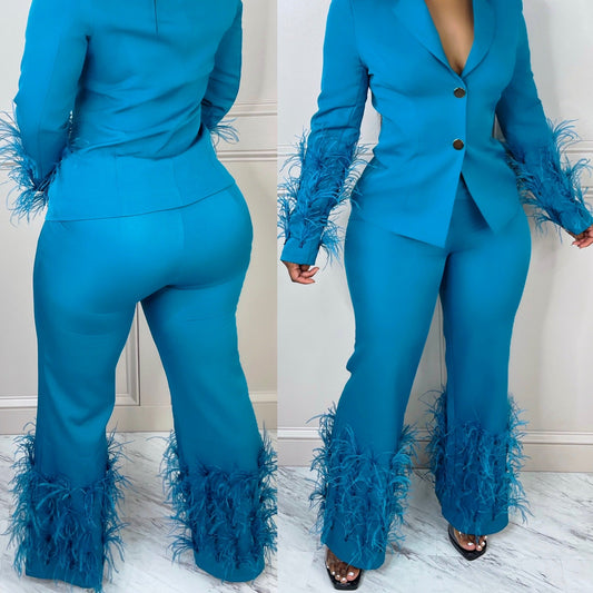 Feather Pants Teal